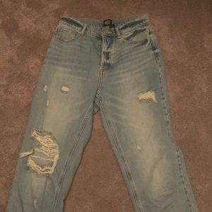 BDG blue ripped straight leg jeans